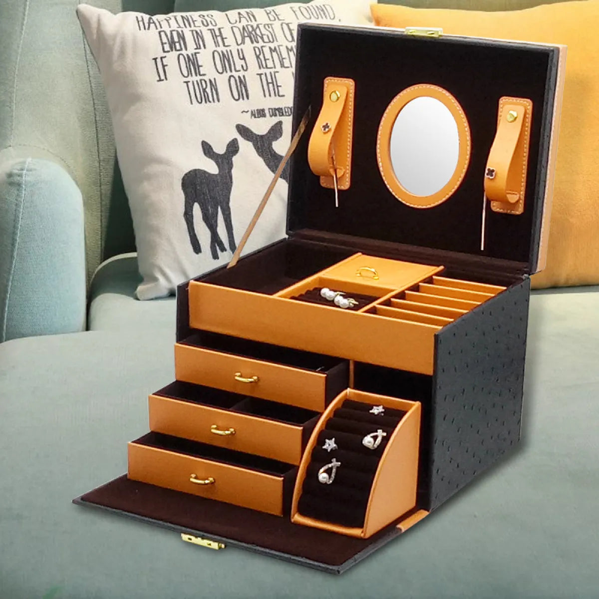 High-end Leather Jewelry Storage Box